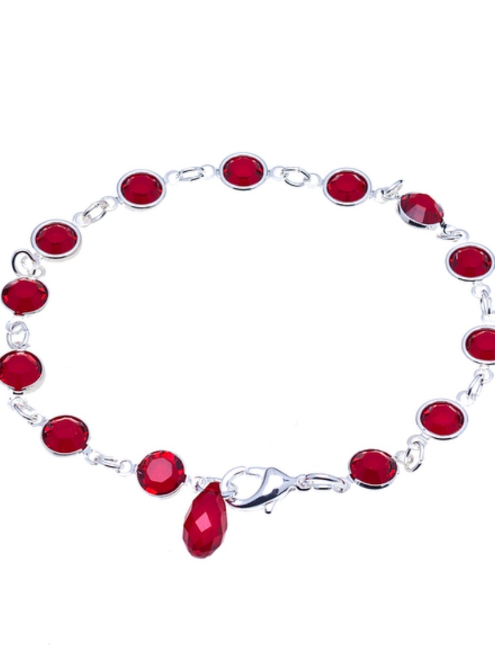 NWT Montreal Made Swarovski Crystal Channel Bracelet with Briolette Charm